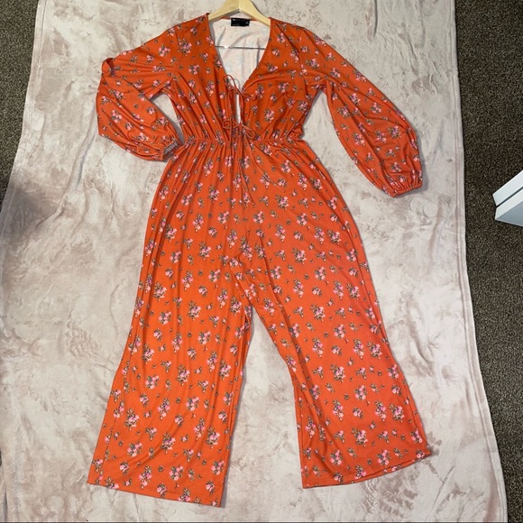 ASOS jumpsuit size 6 orange floral - Picture 5 of 11